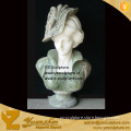 Green Marble Lady bust Sculpture for home decoration